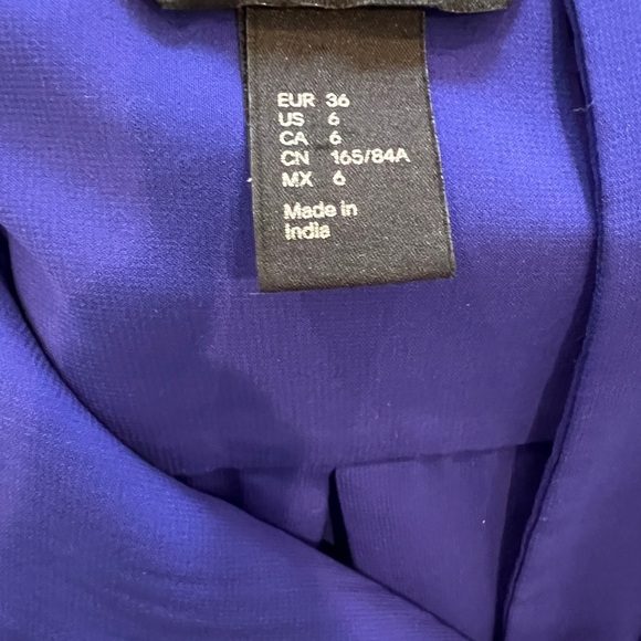 Women’s Purple Pleated Blouse with Cuffed 3/4 Sleeves-H&M-size6 - Picture 3 of 3